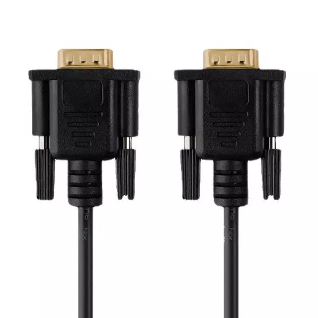 RS232 DB9 9-pins seriële kabel mannelijk naar mannelijk videogegevensoverdracht gouden plaat