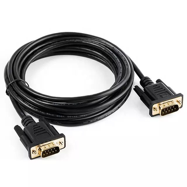 RS232 DB9 9-pins seriële kabel mannelijk naar mannelijk videogegevensoverdracht gouden plaat