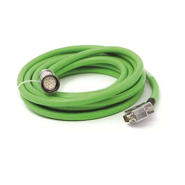 IP67 M23 19-pins encoderkabel voor servomotor Messing vernikkeld