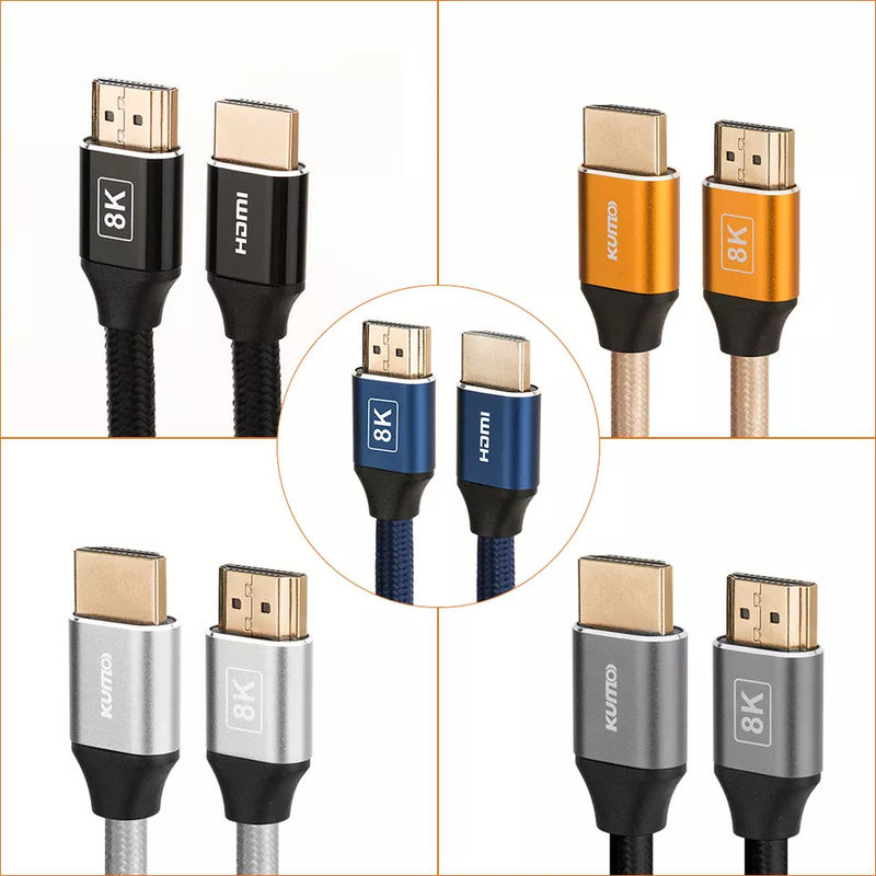 HDR TDR-test 48 Gbps Vergulde 4K HDMI-kabel 120 Hz Ondersteunt Ethernet 3D 4K HDTV