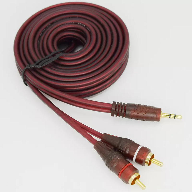 Dvd-speler audio-videokabels 3,5 mm stereo male naar 2 RCA male audiokabel