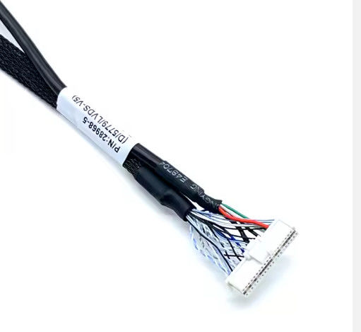Elektronische toepassing Zwarte aangepaste LVD's Draadband LCD-kabelassemblage voor schermpaneel