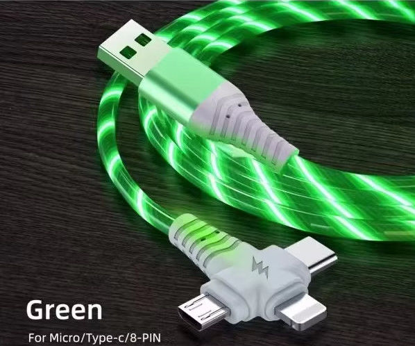 Warm verkoop fabrieksprijs 3 in 1 USB-kabel om's nachts te verlichten en datum overdracht verlichting kabel