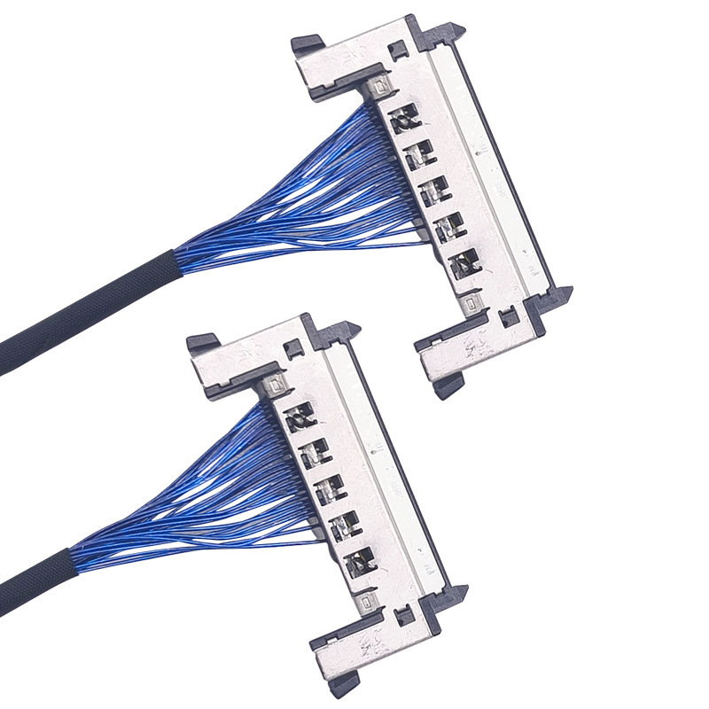 Ultra-fijn coaxieel Lvds harnas voor LED-displays met zilvergeplatte vergrendeling, betrouwbare producenten van draadharnassen
