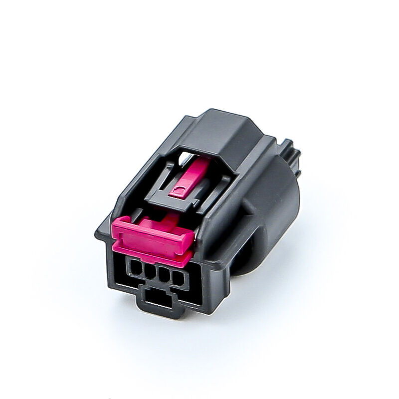 Molex 34967-4021 4-pin zwarte automotive connector behuizing met rode vergrendeling clip, originele Molex connector