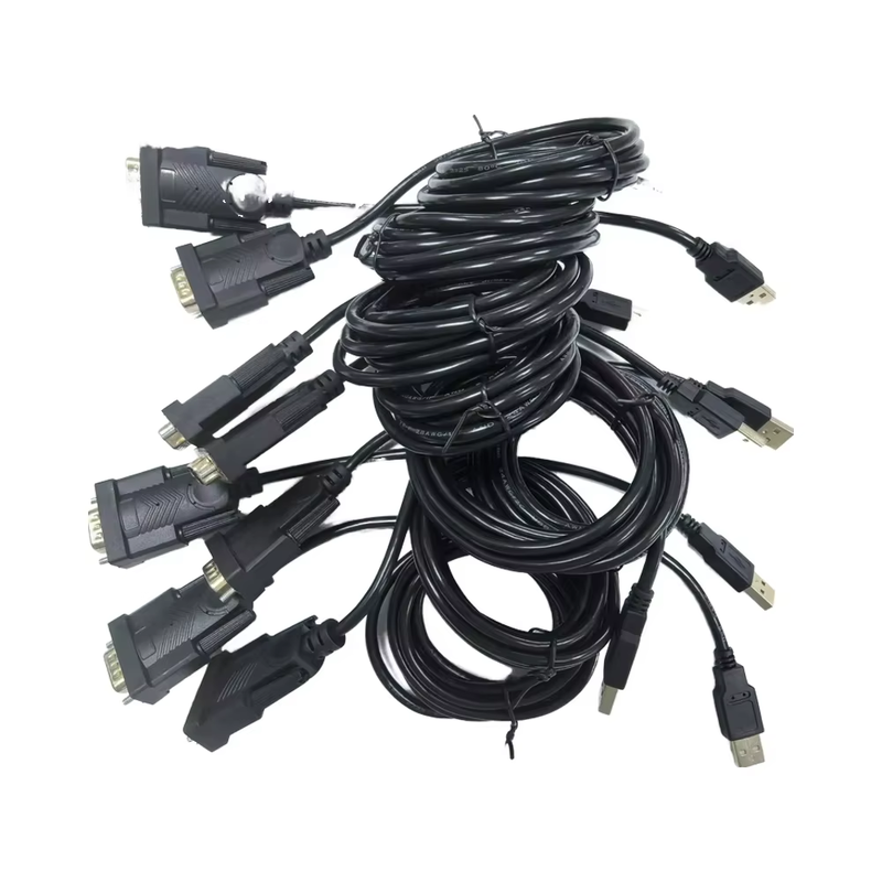 DB9 D-SUB 9-Pin Man-Vrouw VGA Coaxiale Kabel Assemblage 0-180 Miniatuur PVC Jacket Monitor Speaker Microfoon DVD-speler 4K
