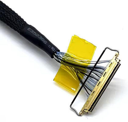 Elektronische toepassing Zwarte aangepaste LVD's Draadband LCD-kabelassemblage voor schermpaneel