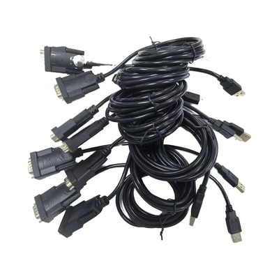 DB9 D-SUB 9-Pin Man-Vrouw VGA Coaxiale Kabel Assemblage 0-180 Miniatuur PVC Jacket Monitor Speaker Microfoon DVD-speler 4K