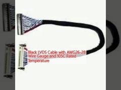 Zwarte LVDS-kabel met AWG26-28 wire gauge en 105C nominale temperatuur